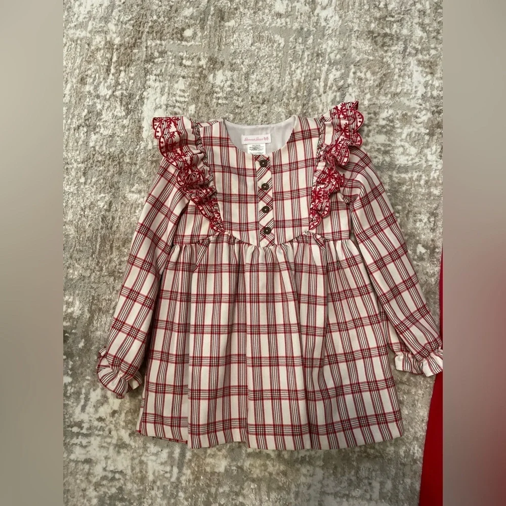 Bonnie Jean Red and White Plaid Kids Matching Set size 6X-NWOT